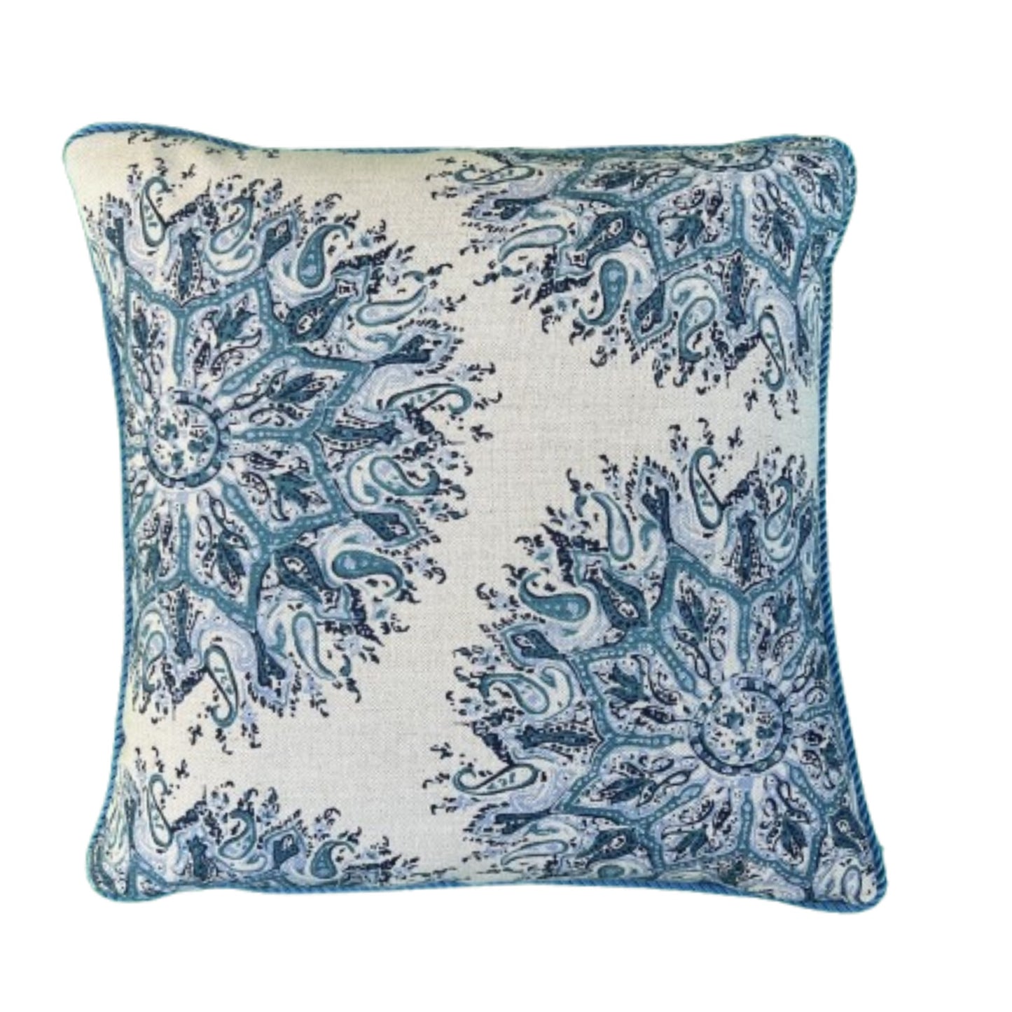 Robshaw Palapa Turquoise  Hand Block 18 X 18 Decorative Square Pillow with Down Feather Insert