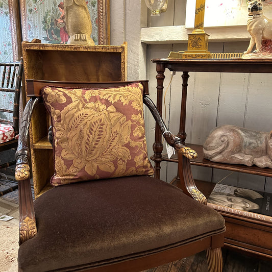 Zoffany Antique Damask 16 x 16 Designer Pillow with Down Feather Insert