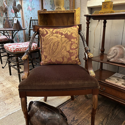 Zoffany Antique Damask 16 x 16 Designer Pillow with Down Feather Insert