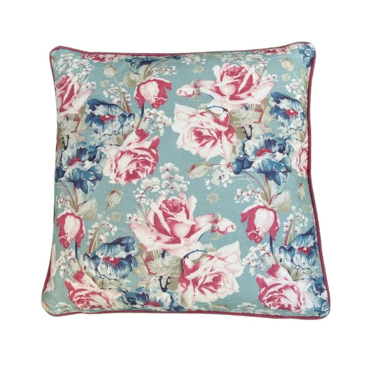 Grace Turquoise by Rose Cumming 21 x 21 Decorative Pillow with Down/Feather Insert