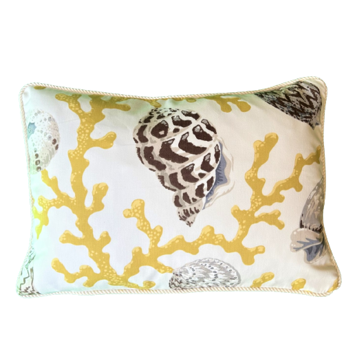 Pradesh Citrus Seashore 14 x 20 Decorative Pillow with Down Feather Insert