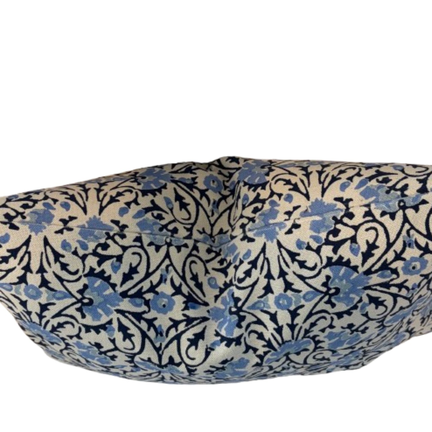 Robshaw Blue Flower & Vine Block Print 12 x 18 Decorative Pillow with Down/Feather Insert