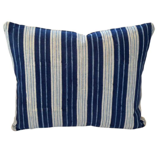Robshaw Cabana Azure Blue Stripe 16 x 20 Decorative Pillow with Down/Feather Insert
