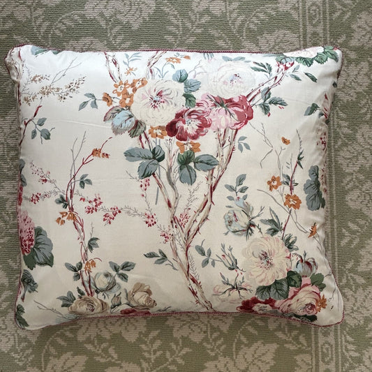 Vintage Rose and Vine 18 x 22 Decorative Pillow with Down Feather Insert