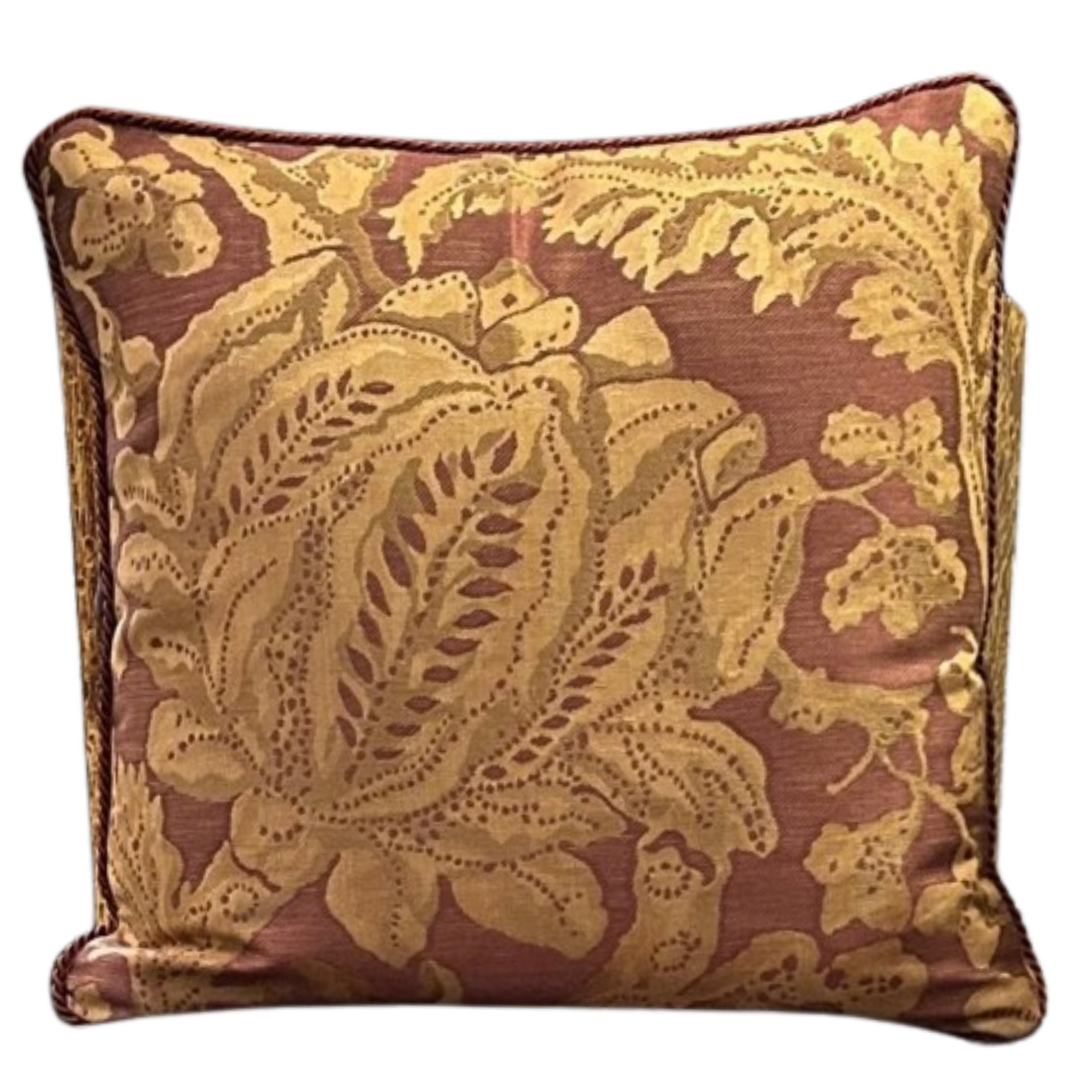 Zoffany Antique Damask  16 x 16 Designer Pillow with Down Feather Insert