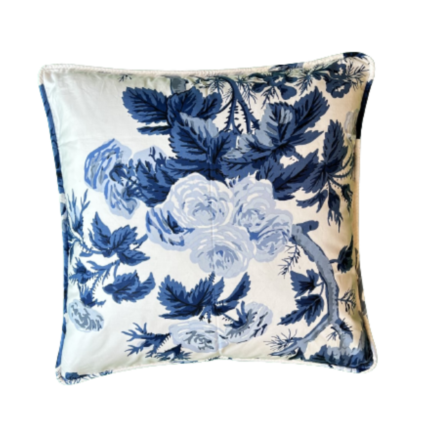 Pyne Hollyhock Iconic Print 18 x 18 Square Decorative Pillow with Down Feather Insert