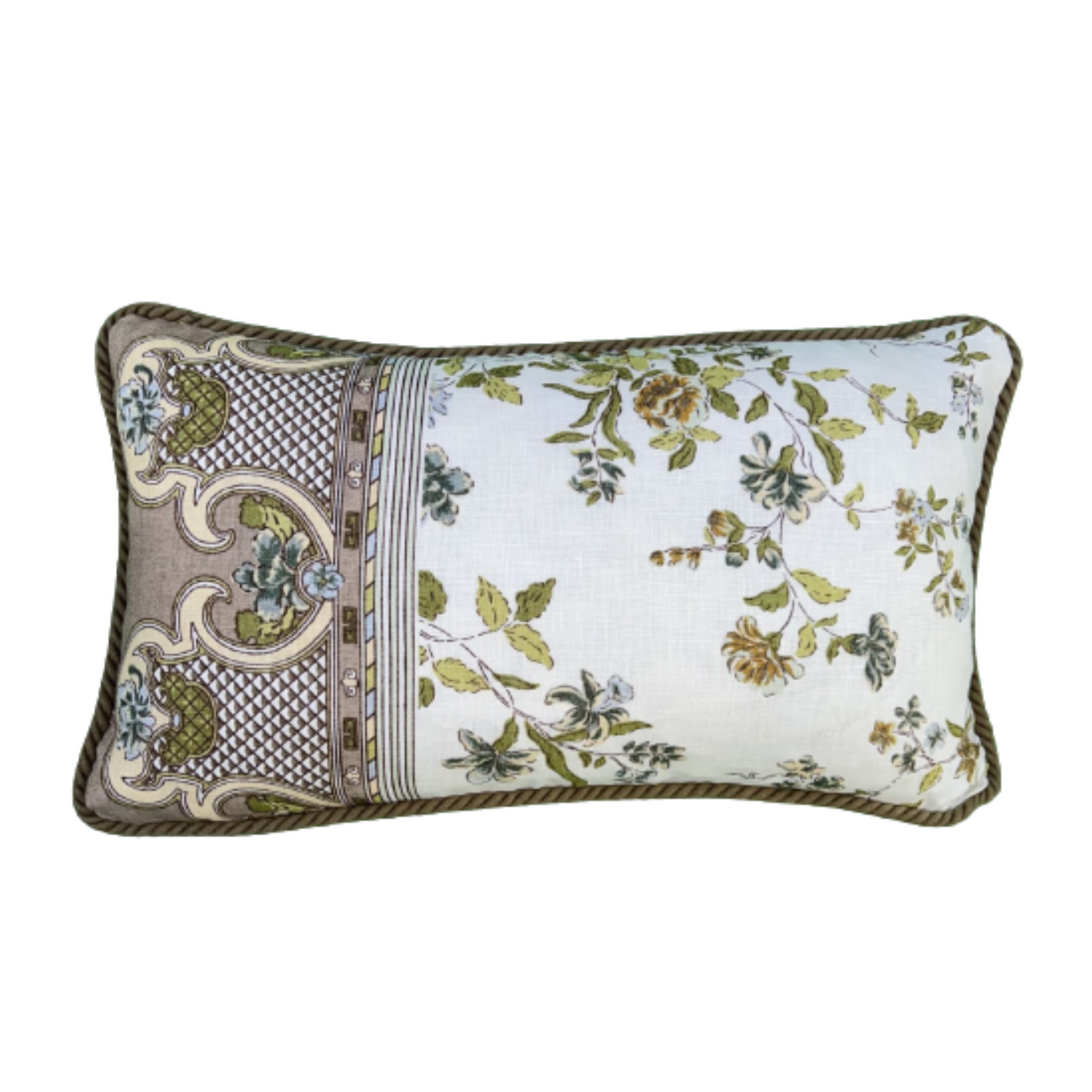 Canton Rose by Bailey & Griffin Rectangle 12 x 21 Decorative Pillow with Down Feather Insert