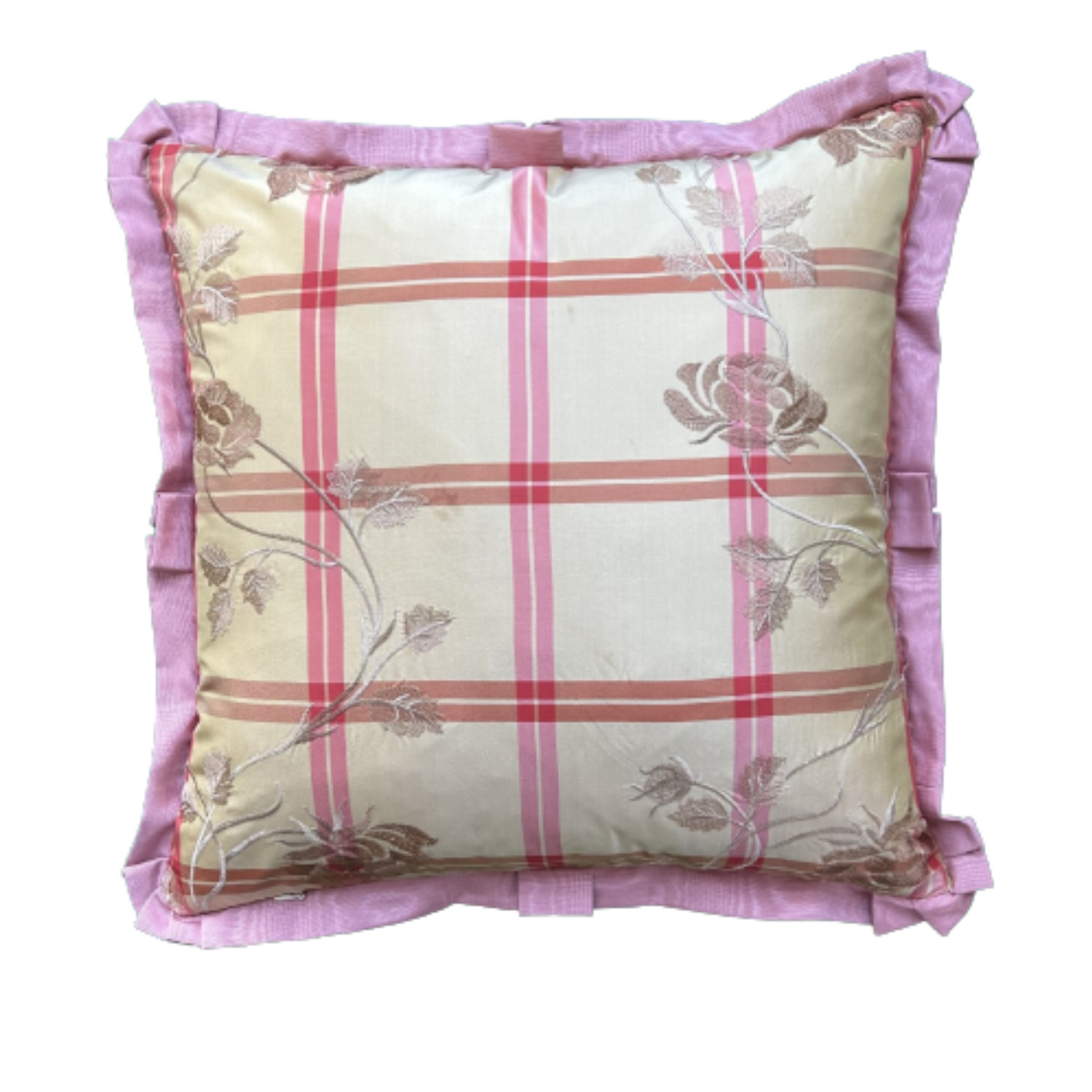 Colefax Pink Hydrangea 18 x 18 Square Decorative Pillow with Down Feather Insert