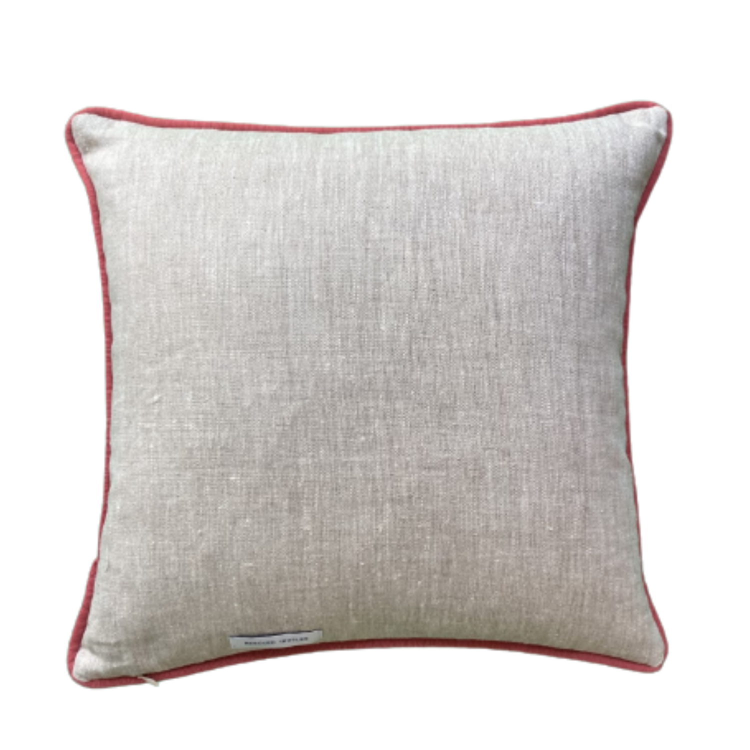 Manuel Canovas Elegant Cerise Toile 16 X 16 Square Designer Pillow with Down Feather Insert