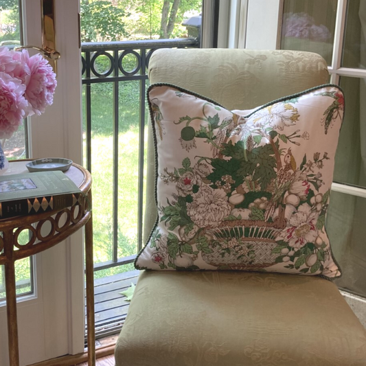 Hanging Basket 20 x 20 Square Decorative Pillow with Down Feather Insert