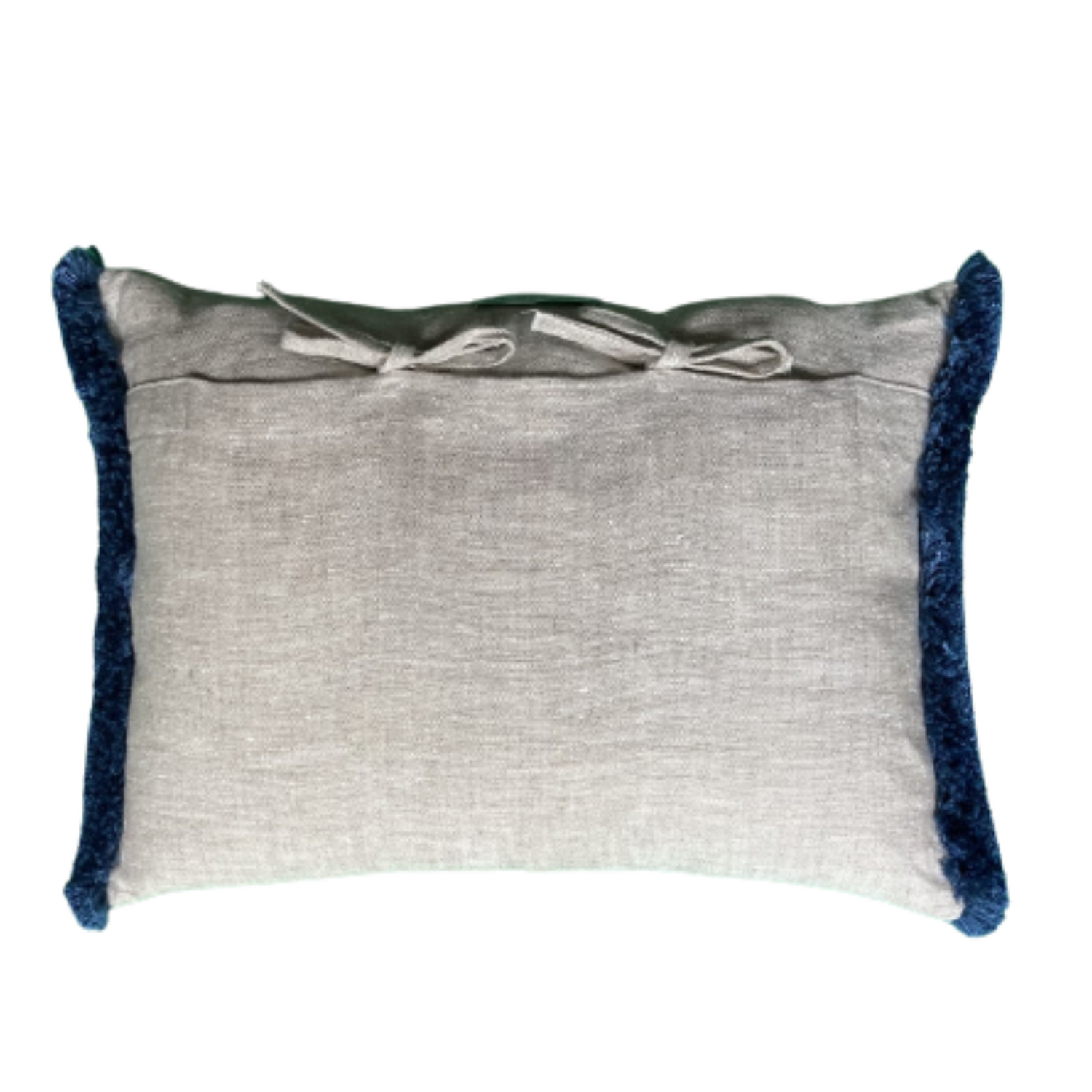 Odell Blue and Grey Ikat Lumbar 13 X 17 Rectangle Designer Pillow with Down Feather Insert