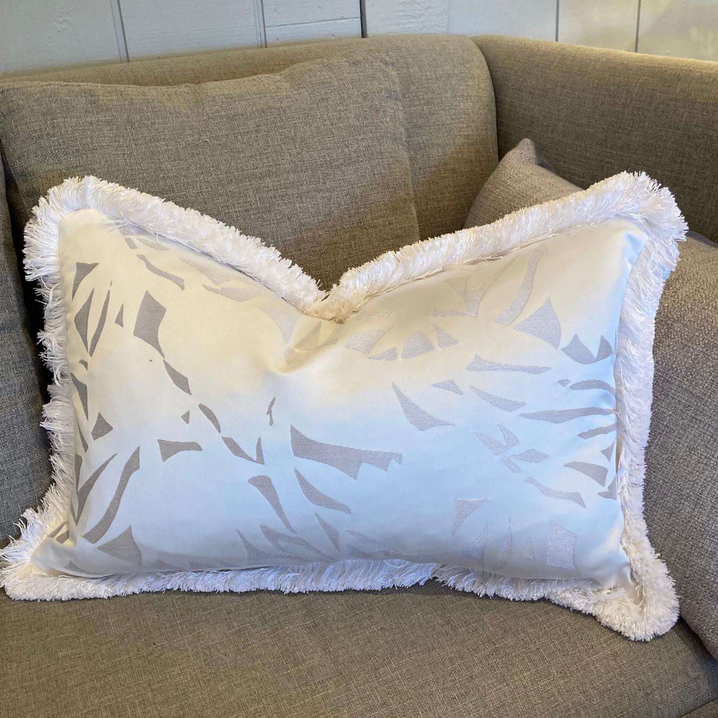 Nights In White Satin Glam 15 X 23 Rectangle Pillow with Down Feather Insert