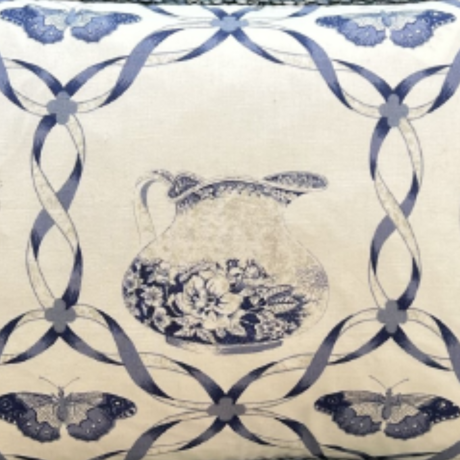 Chinoiserie Blue and White Ceramics 14 x 20 Designer Pillow with Down Feather Insert