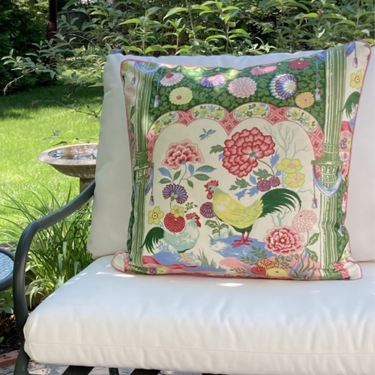 Pierre Deux Provencal Style 20 x 20 Square Decorative Pillow with Down Feather Insert