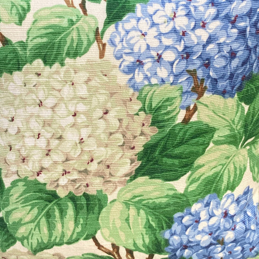 Vintage Scalamandre Ivy and Hydrangea 15 x 15 Square Decorative Pillow with Down Feather Insert