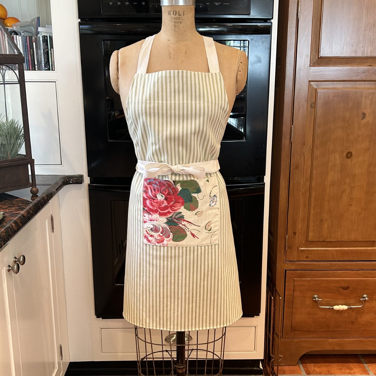 Ticking Stripe Apron - Your Choice of Print