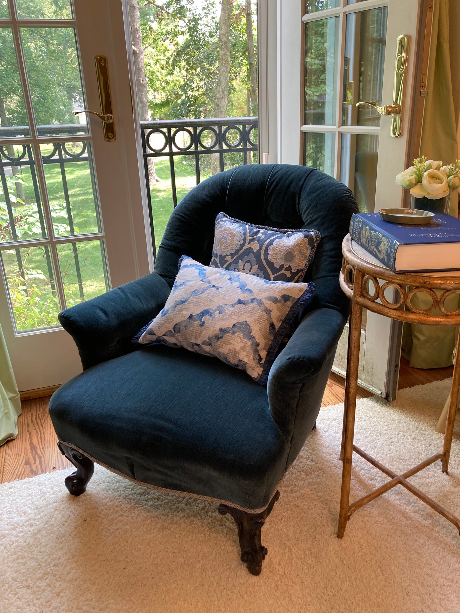 Odell Blue and Grey Ikat Lumbar 13 X 17 Rectangle Designer Pillow Front with Down Feather Insert