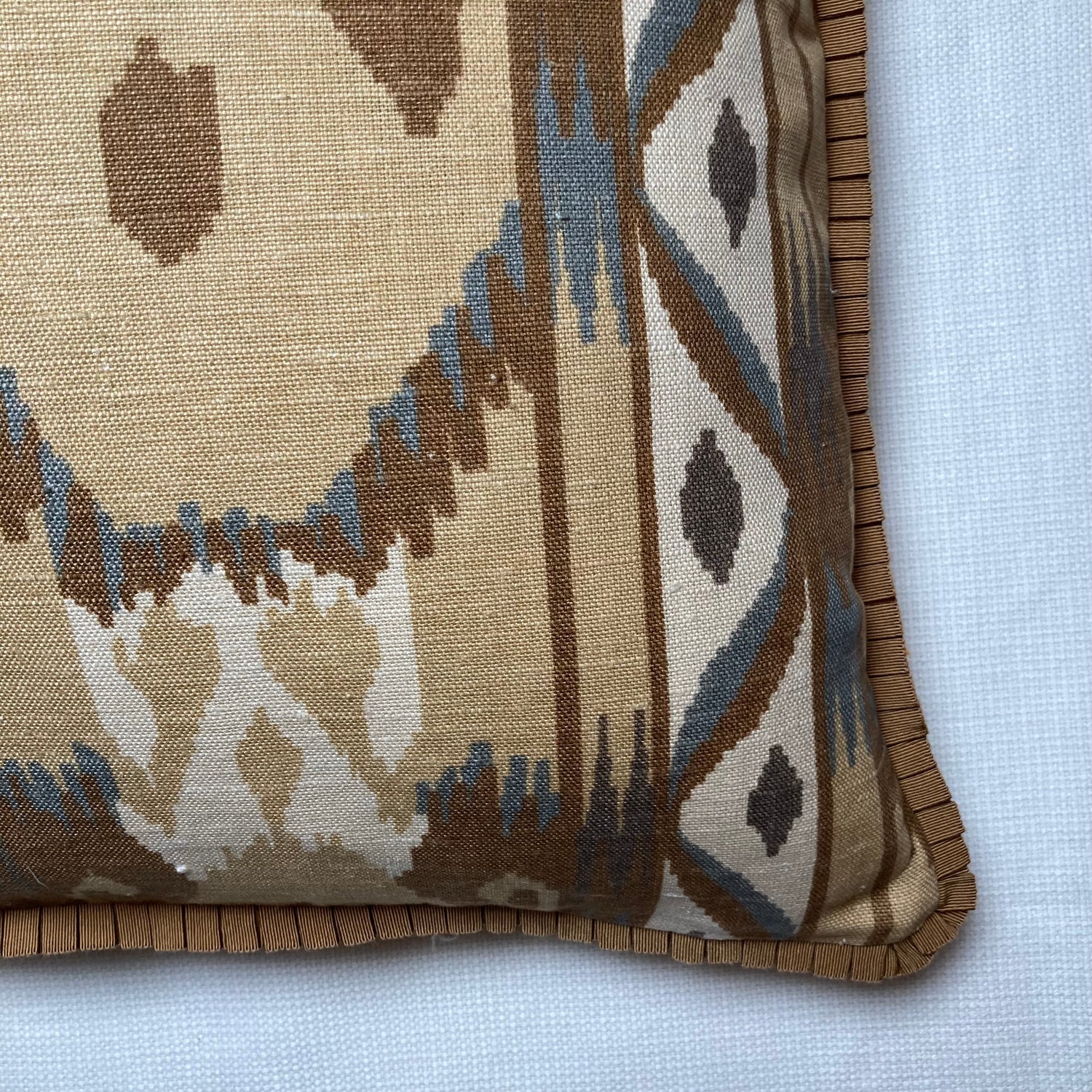 Middle Eastern Tribal Motif 21 x 21 Square Designer Pillow Detail with Down Feather Insert