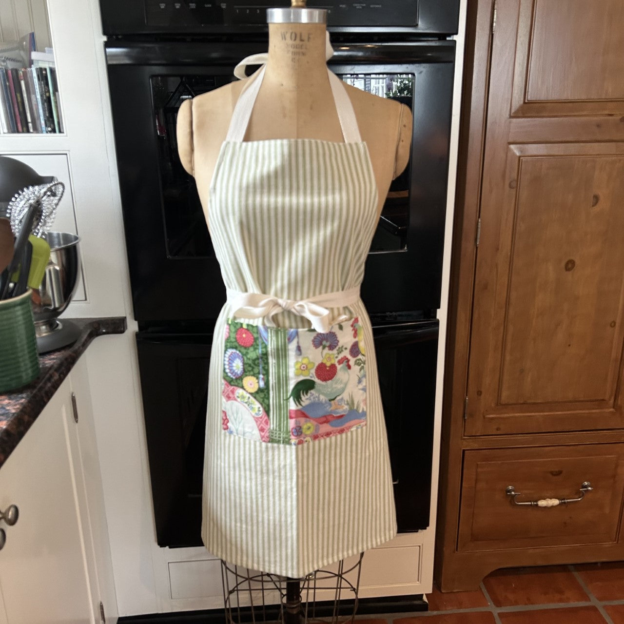 Ticking Stripe Apron - Your Choice of Print