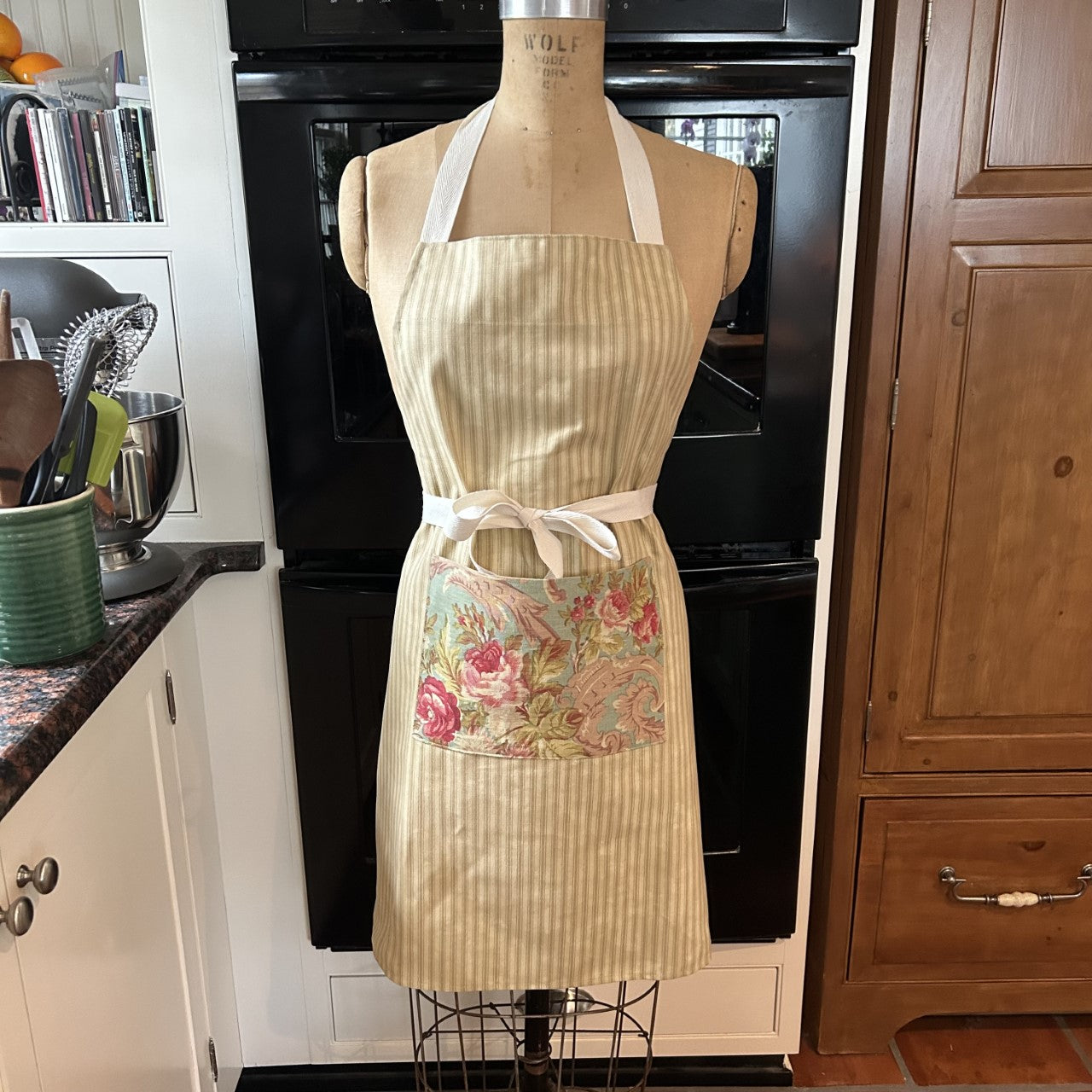 Ticking Stripe Apron - Your Choice of Print