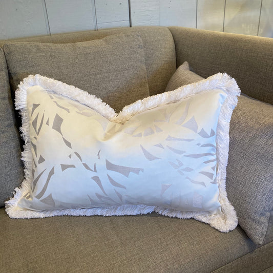 Nights In White Satin Front Glam Toss Pillow 15 X 23 Rectangle Pillow with Down Feather Insert