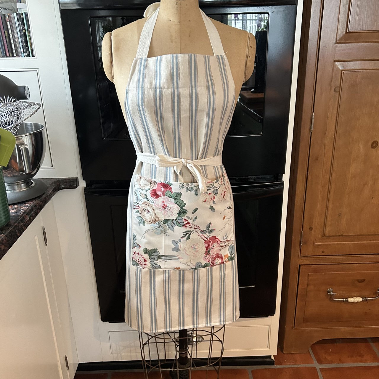 Ticking Stripe Apron - Your Choice of Print