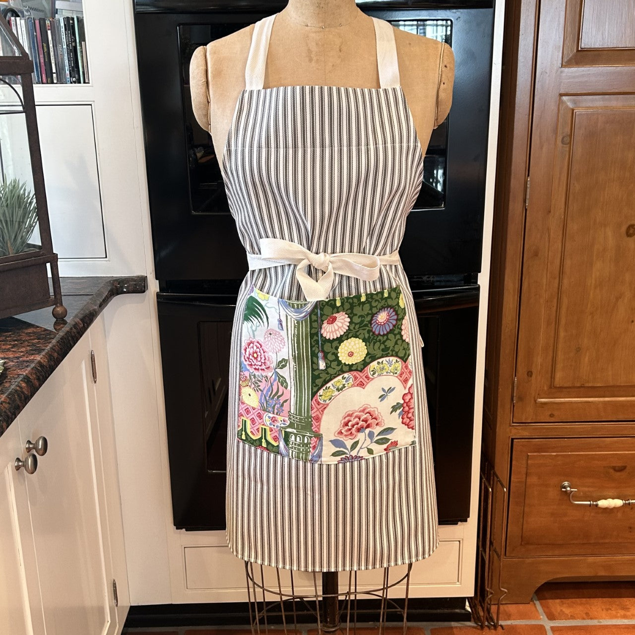 Ticking Stripe Apron - Your Choice of Print