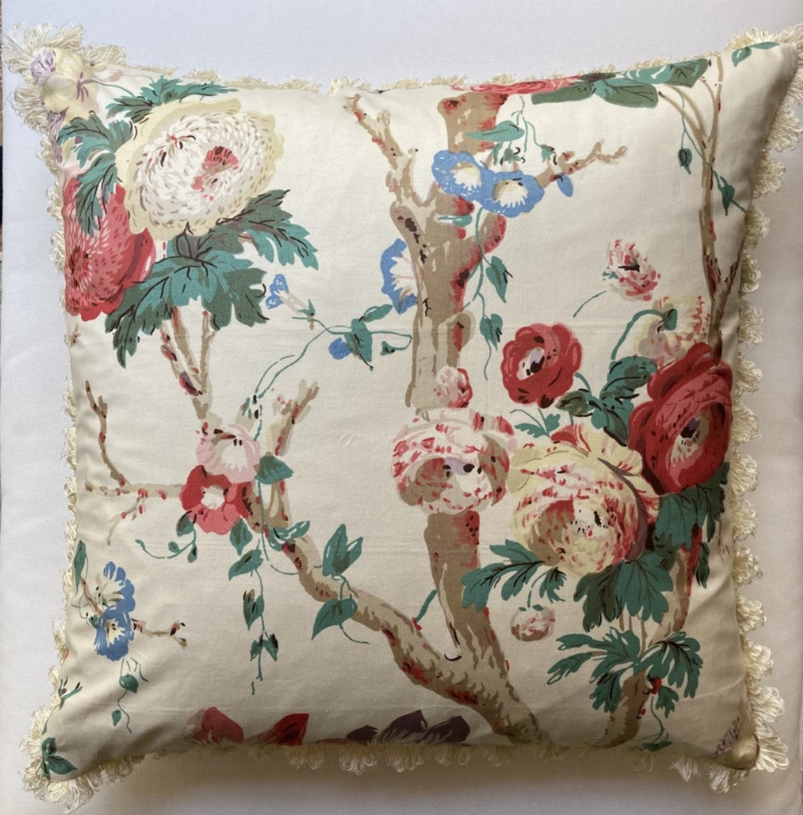 Trentham Hall by Lee Jofa 20 x 20 square Inches Decorative Pillow with Brunschwig Trim and Down Feather Insert