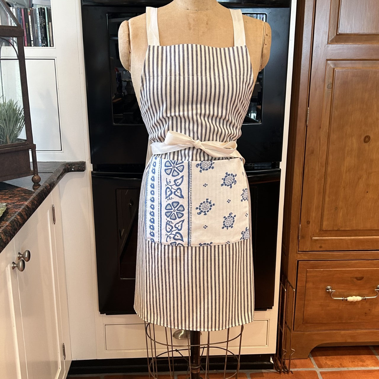 Ticking Stripe Apron - Your Choice of Print