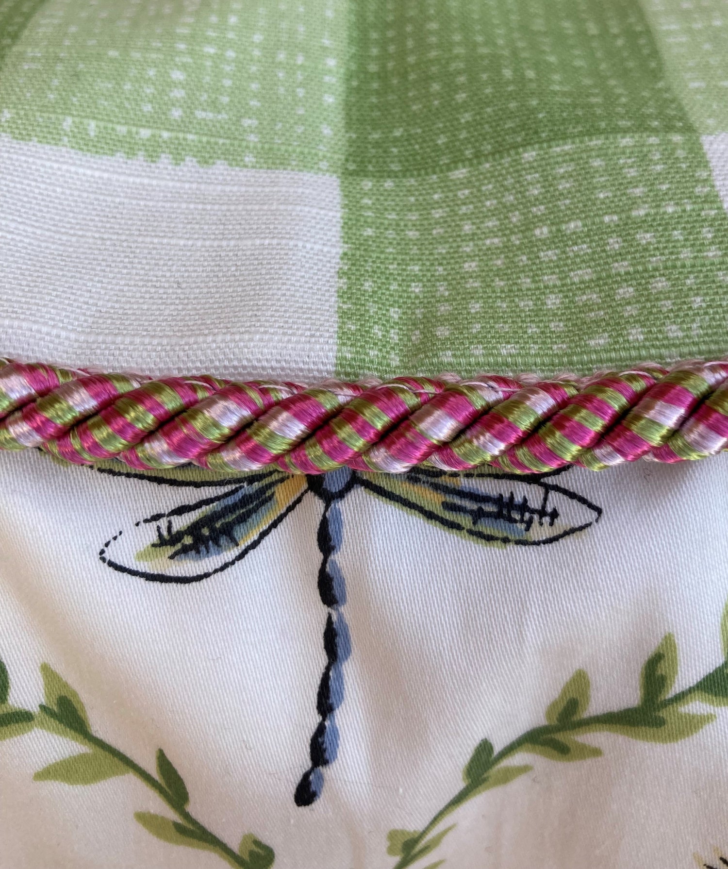 Charming Pink and Green Garden Bugs 24 x 24 Square Designer Pillow Side with Down Feather Insert
