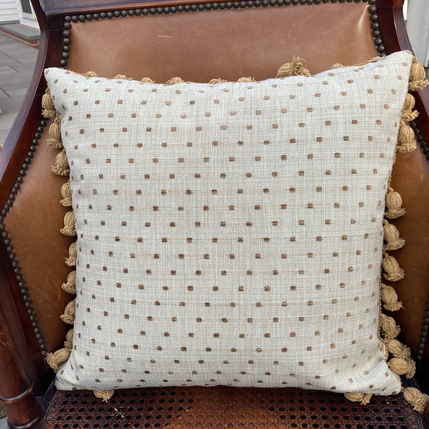 Bukhara Turkish Chenille Schumacher 19 x 19 Square Designer Pillow with Down Feather Insert