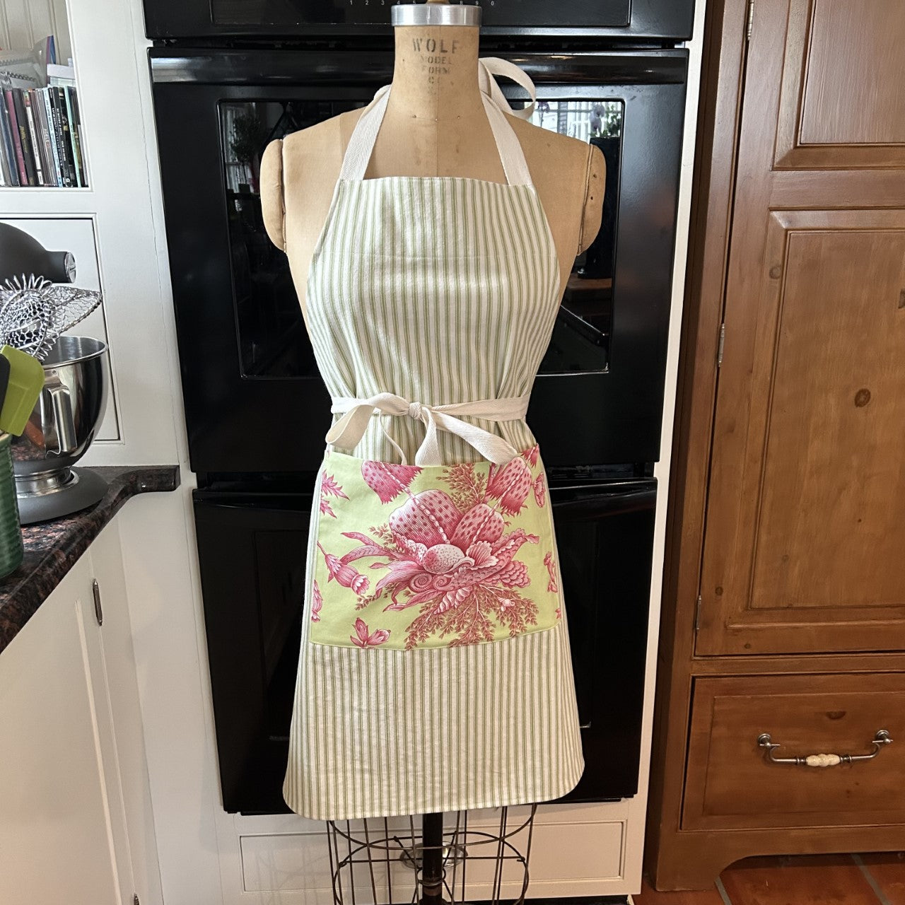 Ticking Stripe Apron - Your Choice of Print