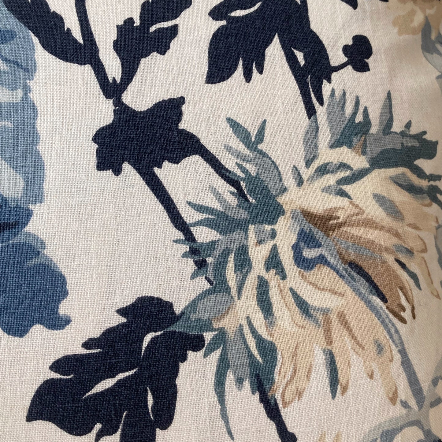 Thibaut Longwood Blue Garden 23 X 23 Square Designer Pillow Detail with Down Feather Insert