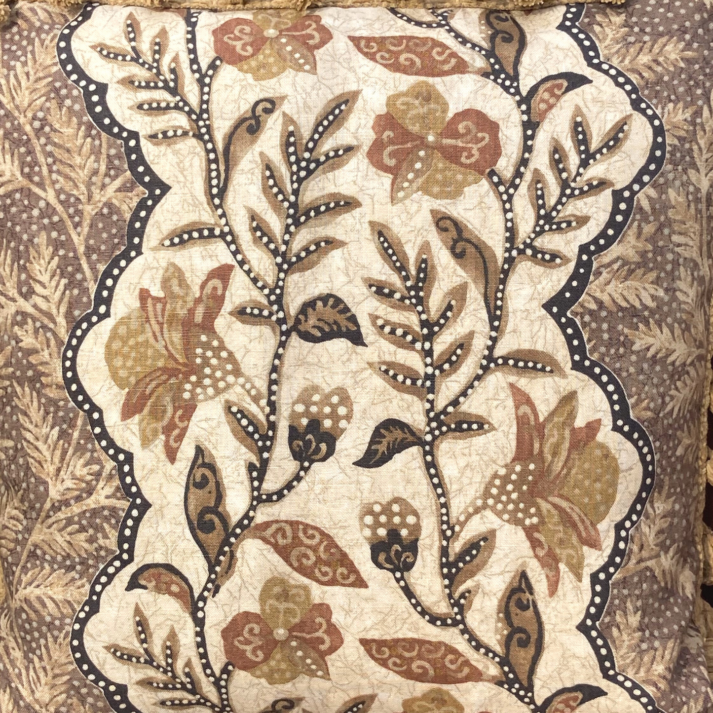 Bosphorus Batik Linen 19 x 19 Square Decorative Pillow with Down Feather Insert