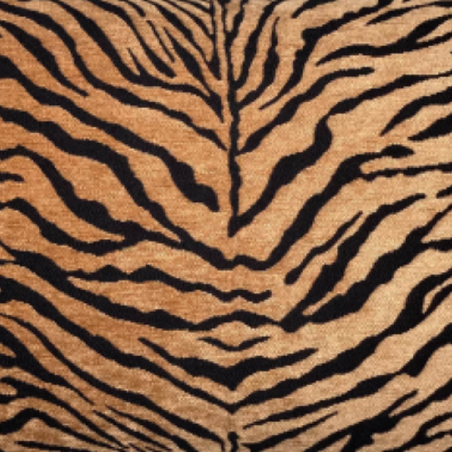 Velvet Bengal Tiger Stripe 15 X 23 Rectangle Lumbar Designer Accent Pillow with Down Feather Insert