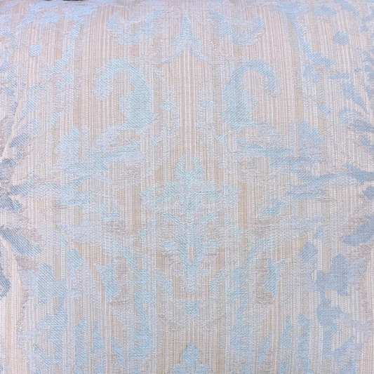 Vintage Italian Harlequin Damask 16 x 16 Square Designer Pillow with Down Feather Insert