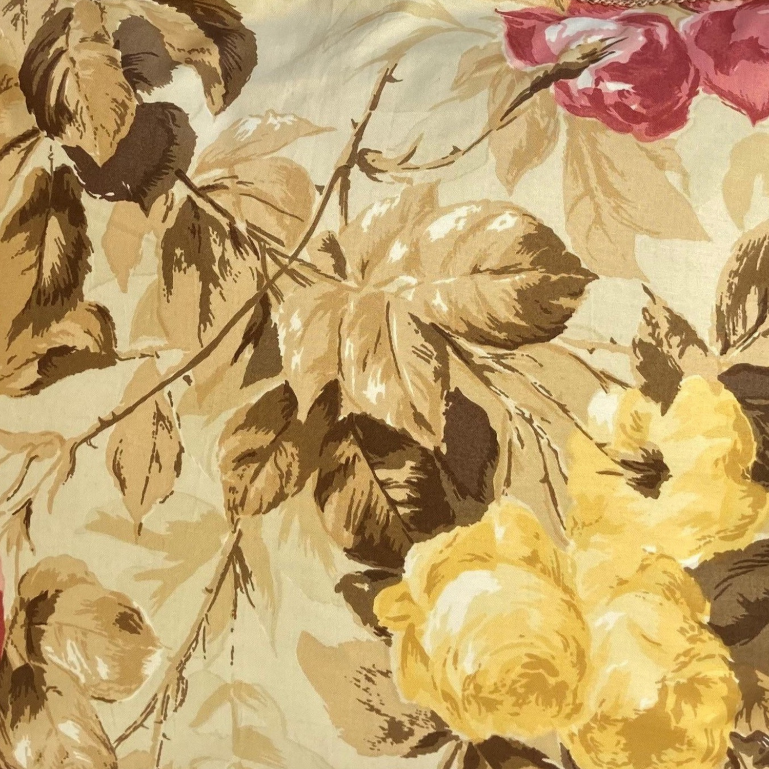 Rhode Island Roses with Indian Silk 16 X 19 Rectangle Designer Pillow with Down Feather Insert
