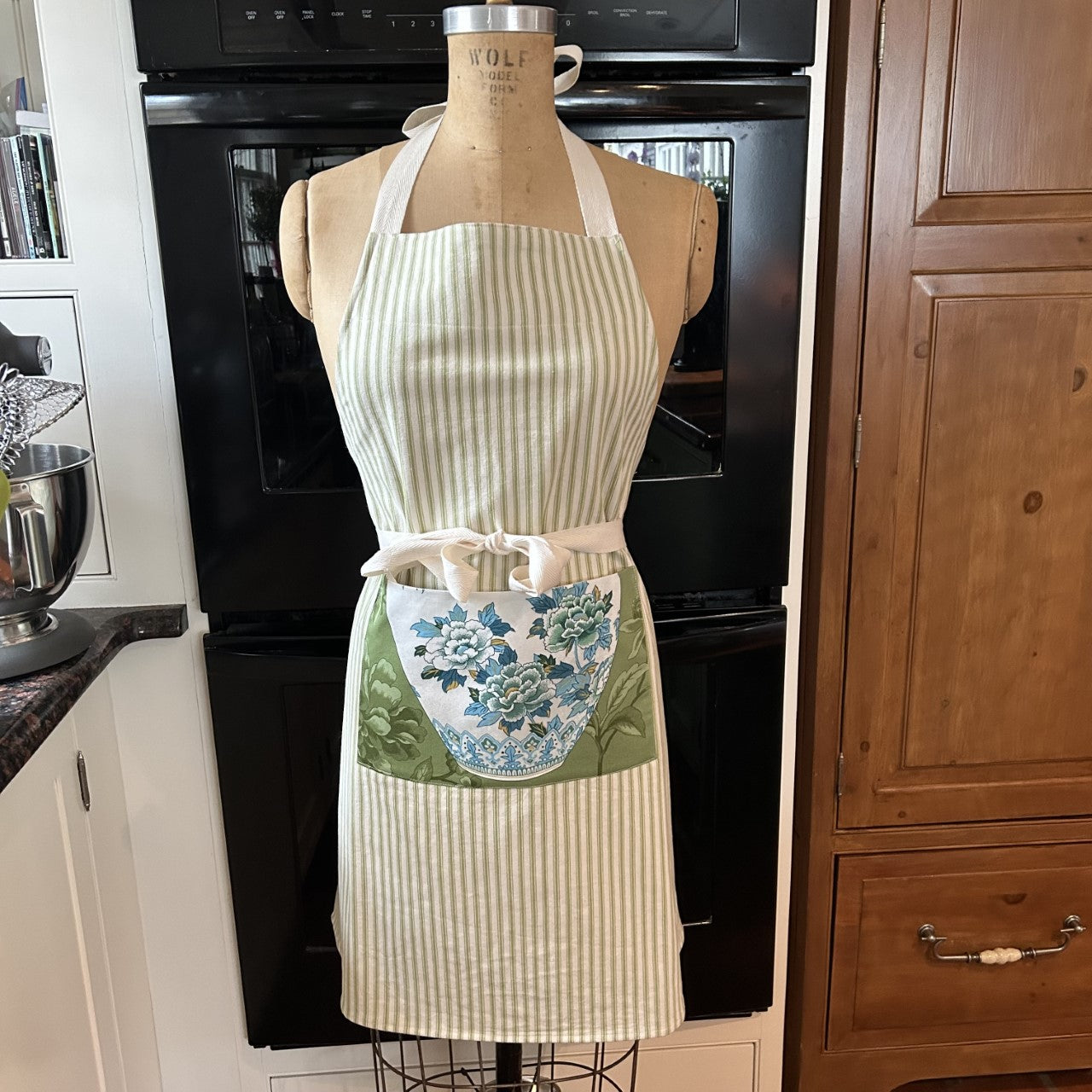 Ticking Stripe Apron - Your Choice of Print