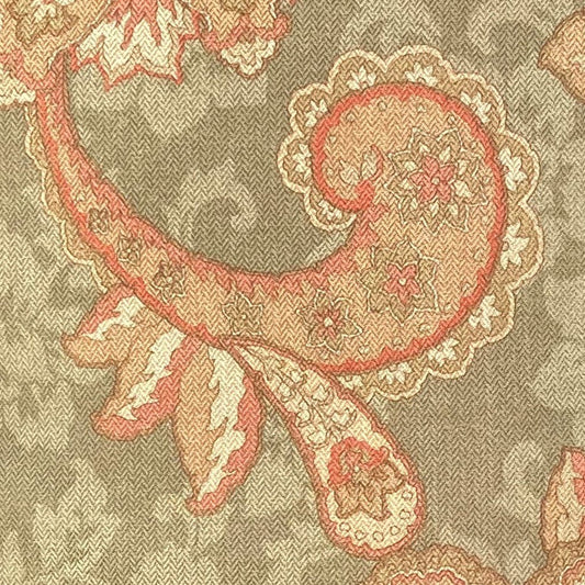 Moss Green Paisley Chenille 21 x 21 Square Decorative Pillow Fabric with Down Feather Insert