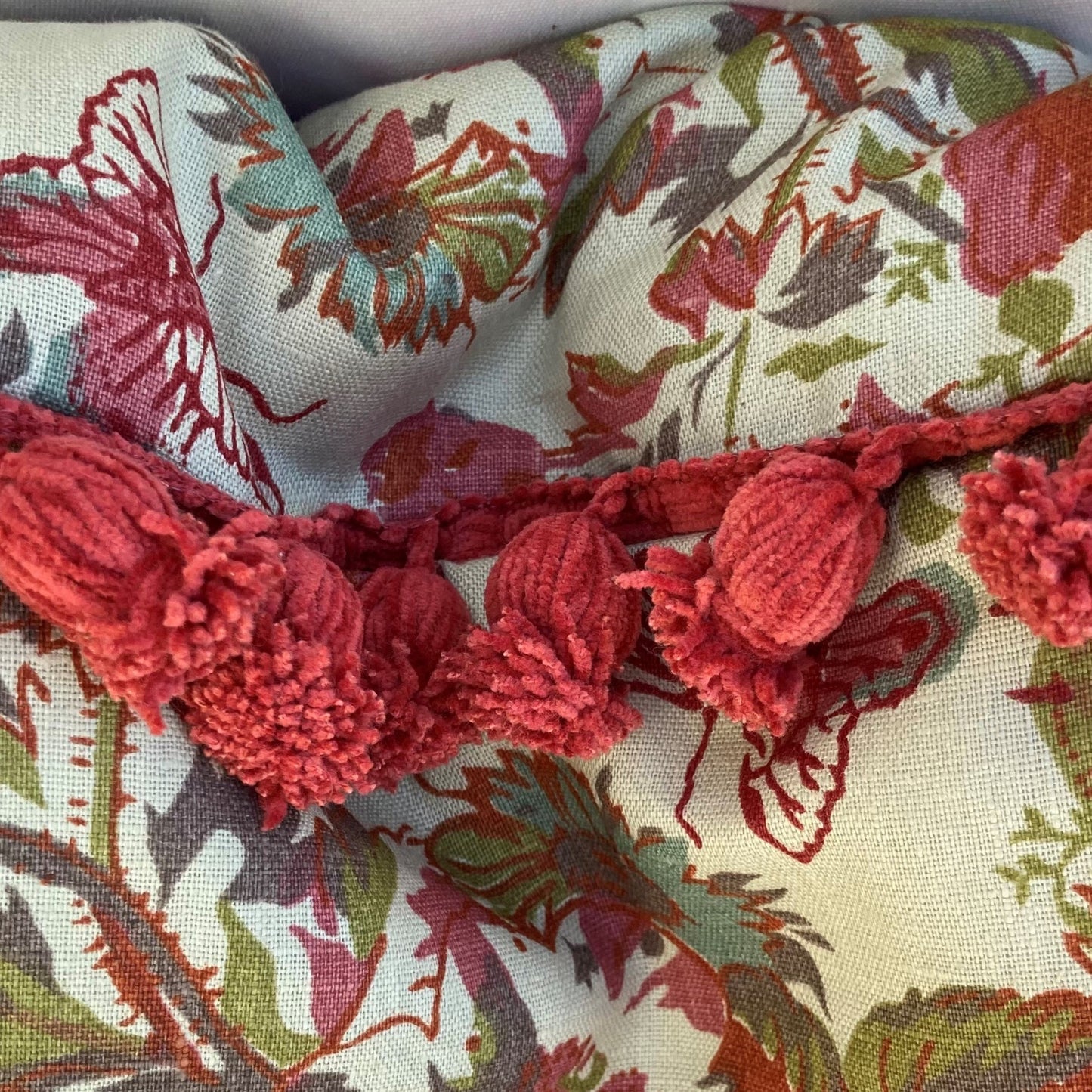 Roses and Mint 16 x 24 Rectangle Lumbar Designer Pillow Fringe