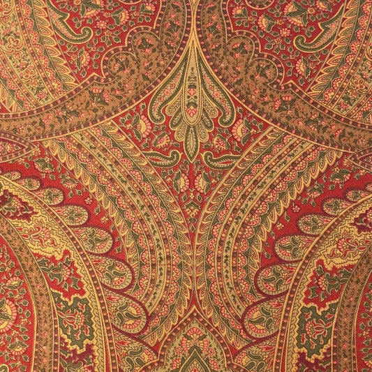 Traditional Crimson Velvet Paisley 21 x 21 Square Inches Decorative Pillow Fabric with Down Feather Insert