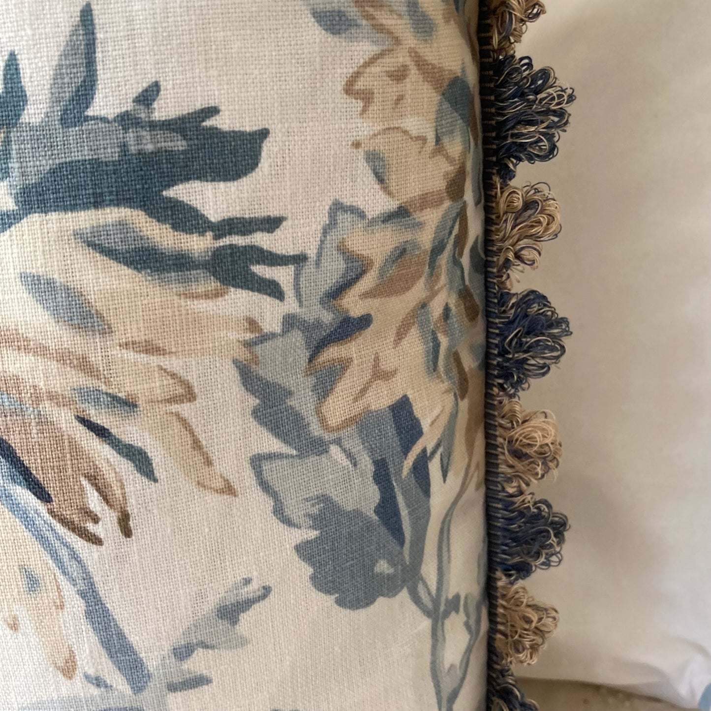 Thibaut Longwood Blue Garden 23 X 23 Square Designer Pillow with Down Feather Insert